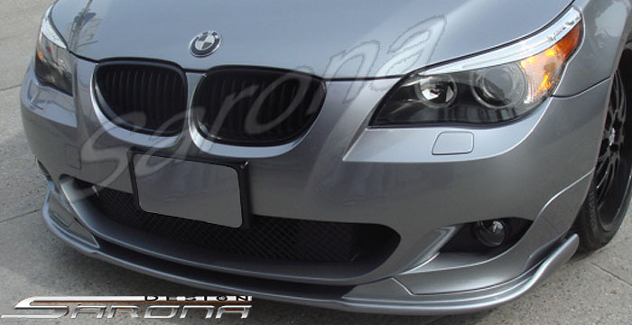 Custom BMW 5 Series Front Bumper Add-on  Sedan Front Lip/Splitter (2004 - 2010) - $390.00 (Part #BM-015-FA)